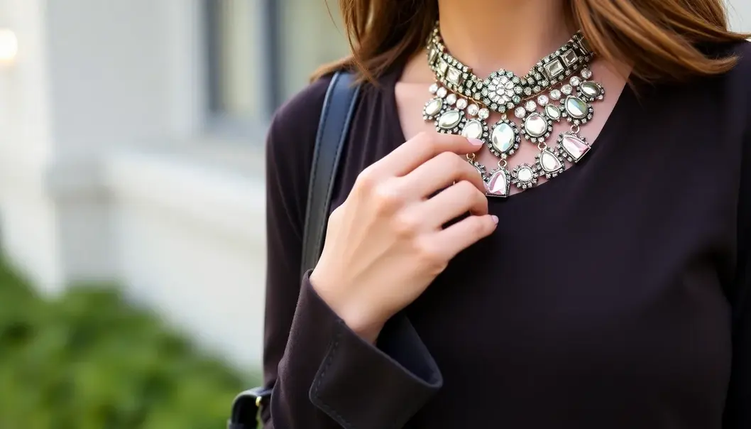Monochromatic outfit with vertical lines elongating a petite silhouette.