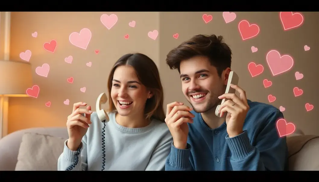Newlyweds maintaining a deep connection through creative communication.